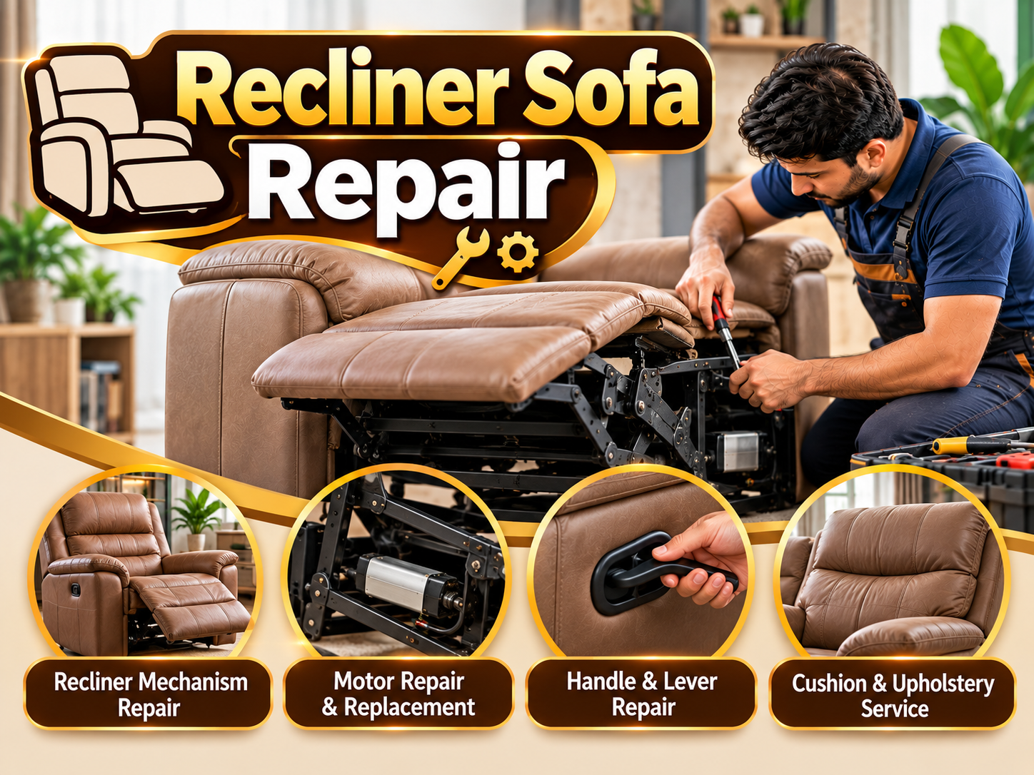 Recliner sofa repair service